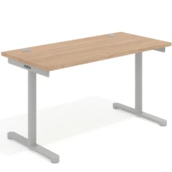 Mesa de Escritorio pata en T, fondo 68cm, estructura aluminio, sobre recto