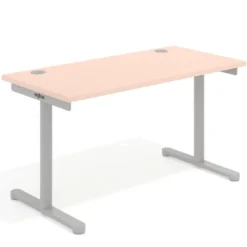 Mesa de Escritorio pata en T, fondo 68cm, estructura aluminio, sobre recto