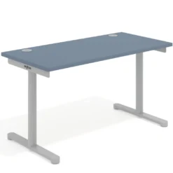 Mesa de Escritorio pata en T, fondo 68cm, estructura aluminio, sobre recto