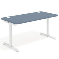 Mesa de Escritorio pata en T, fondo 80cm, estructura blanca, sobre ergonómico