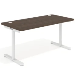 Mesa de Escritorio pata en T, fondo 80cm, estructura blanca, sobre ergonómico