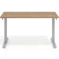 Mesa de Escritorio pata en T, fondo 68cm, estructura aluminio, sobre recto