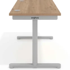 Mesa de Escritorio pata en T, fondo 68cm, estructura aluminio, sobre recto