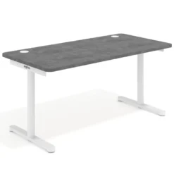 Mesa de Escritorio pata en T, fondo 80cm, estructura blanca, sobre ergonómico
