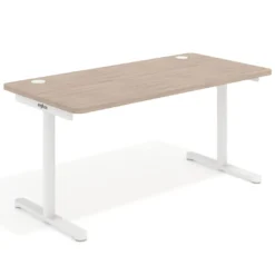 Mesa de Escritorio pata en T, fondo 80cm, estructura blanca, sobre ergonómico