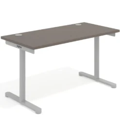 Mesa de Escritorio pata en T, fondo 68cm, estructura aluminio, sobre recto