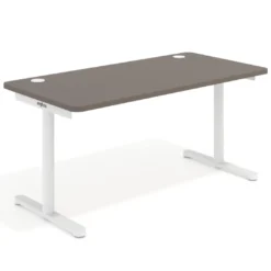 Mesa de Escritorio pata en T, fondo 80cm, estructura blanca, sobre ergonómico