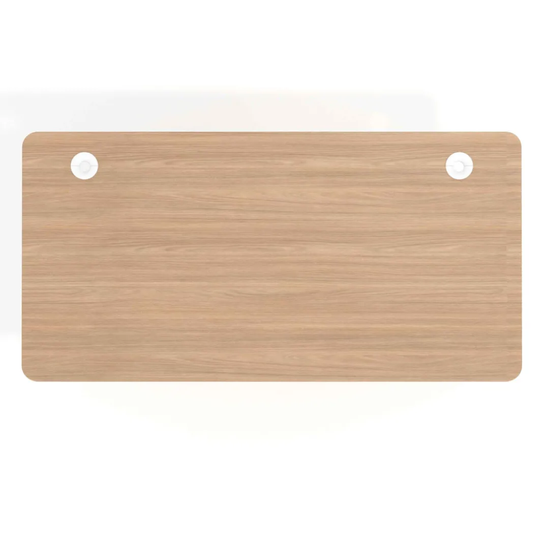 Mesa de Escritorio pata en T, fondo 80cm, estructura blanca, sobre ergonómico
