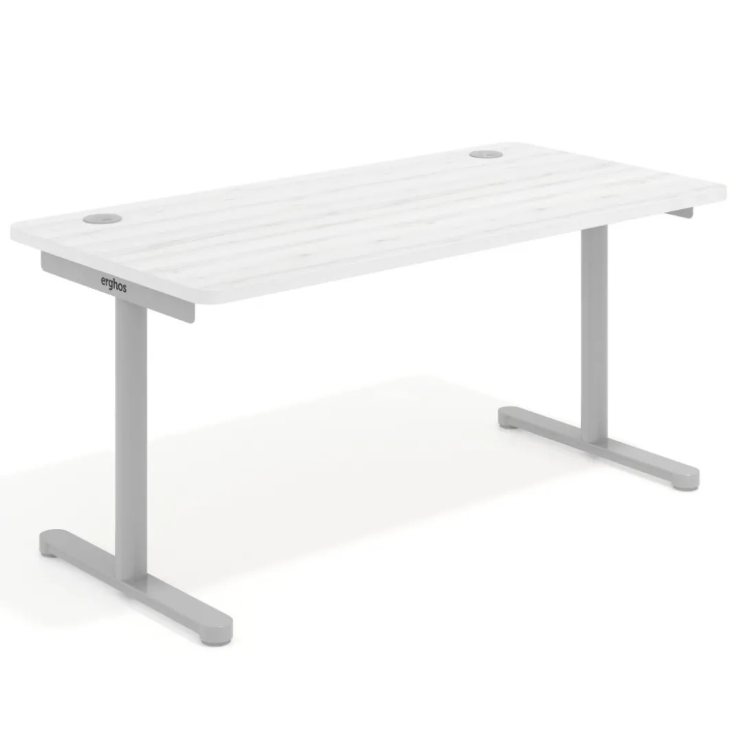 Mesa de Escritorio pata en T, fondo 80cm, estructura aluminio, sobre ergonómico