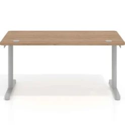 Mesa de Escritorio pata en T, fondo 80cm, estructura aluminio, sobre ergonómico