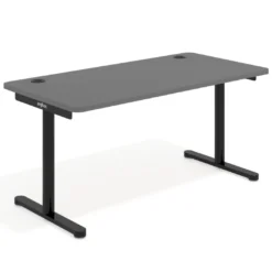 Mesa de Escritorio pata en T, fondo 80cm, estructura negra, sobre ergonómico