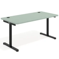 Mesa de Escritorio pata en T, fondo 68cm, estructura blanca, sobre ergonómico