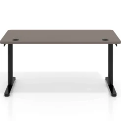 Mesa de Escritorio pata en T, fondo 68cm, estructura blanca, sobre ergonómico