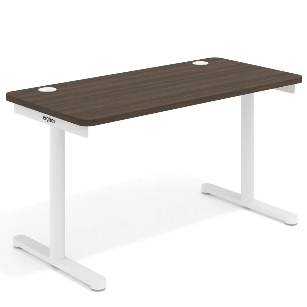 Mesa de Escritorio pata en T, fondo 68cm, estructura blanca, sobre ergonómico