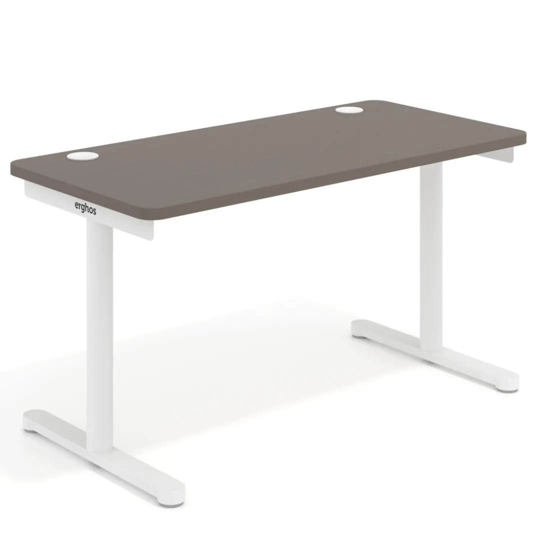 Mesa de Escritorio pata en T, fondo 68cm, estructura blanca, sobre ergonómico