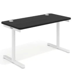 Mesa de Escritorio pata en T, fondo 68cm, estructura blanca, sobre ergonómico