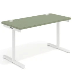 Mesa de Escritorio pata en T, fondo 68cm, estructura blanca, sobre ergonómico