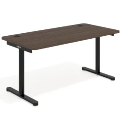 Mesa de Escritorio pata en T, fondo 80cm, estructura negra, sobre ergonómico