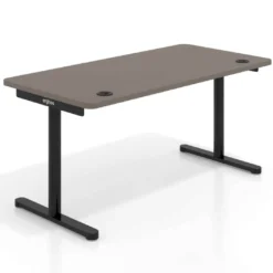 Mesa de Escritorio pata en T, fondo 80cm, estructura negra, sobre ergonómico