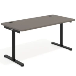 Mesa de Escritorio pata en T, fondo 80cm, estructura negra, sobre ergonómico