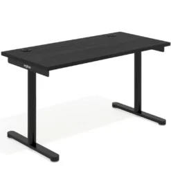 Mesa de Escritorio pata en T, fondo 68cm, estructura negra, sobre recto