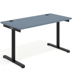Mesa de Escritorio pata en T, fondo 68cm, estructura negra, sobre recto
