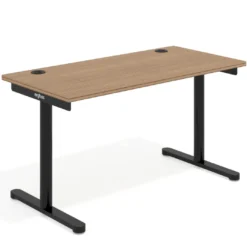 Mesa de Escritorio pata en T, fondo 68cm, estructura negra, sobre recto
