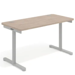 Mesa de Escritorio pata en T, fondo 68cm, estructura aluminio, sobre ergonómico