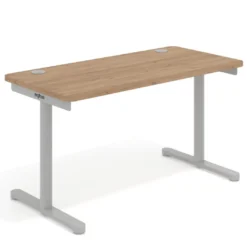 Mesa de Escritorio pata en T, fondo 68cm, estructura aluminio, sobre ergonómico