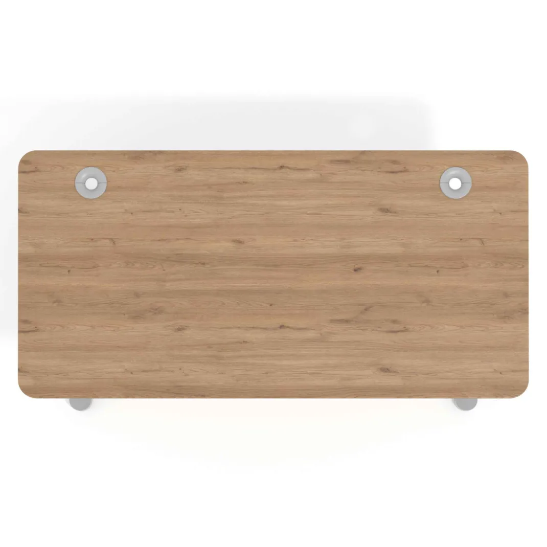 Mesa de Escritorio pata en T, fondo 68cm, estructura aluminio, sobre ergonómico