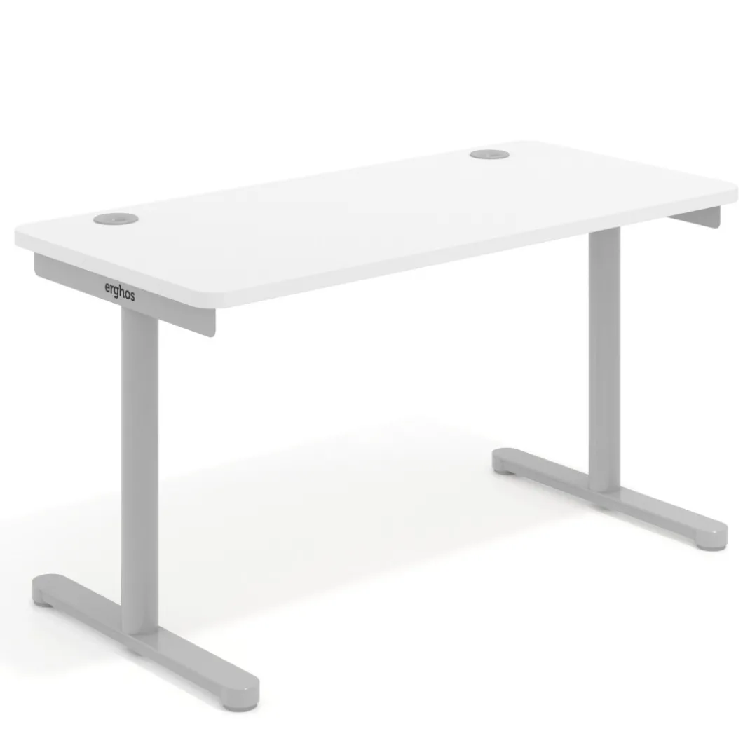 Mesa de Escritorio pata en T, fondo 68cm, estructura aluminio, sobre ergonómico