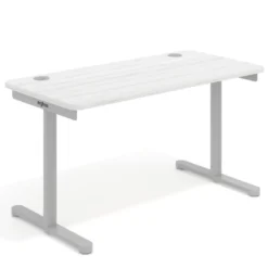 Mesa de Escritorio pata en T, fondo 68cm, estructura aluminio, sobre ergonómico
