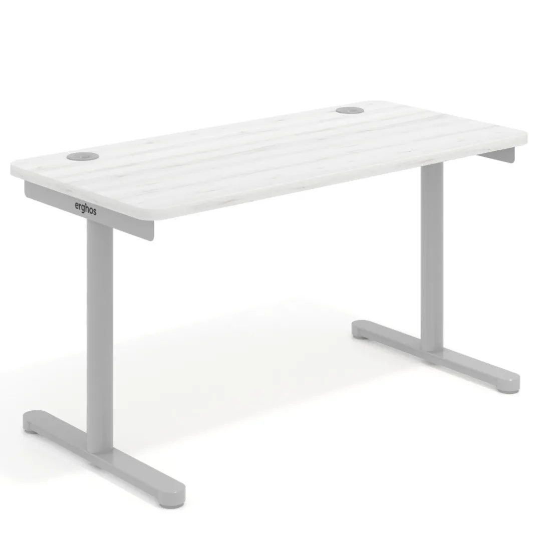 Mesa de Escritorio pata en T, fondo 68cm, estructura aluminio, sobre ergonómico