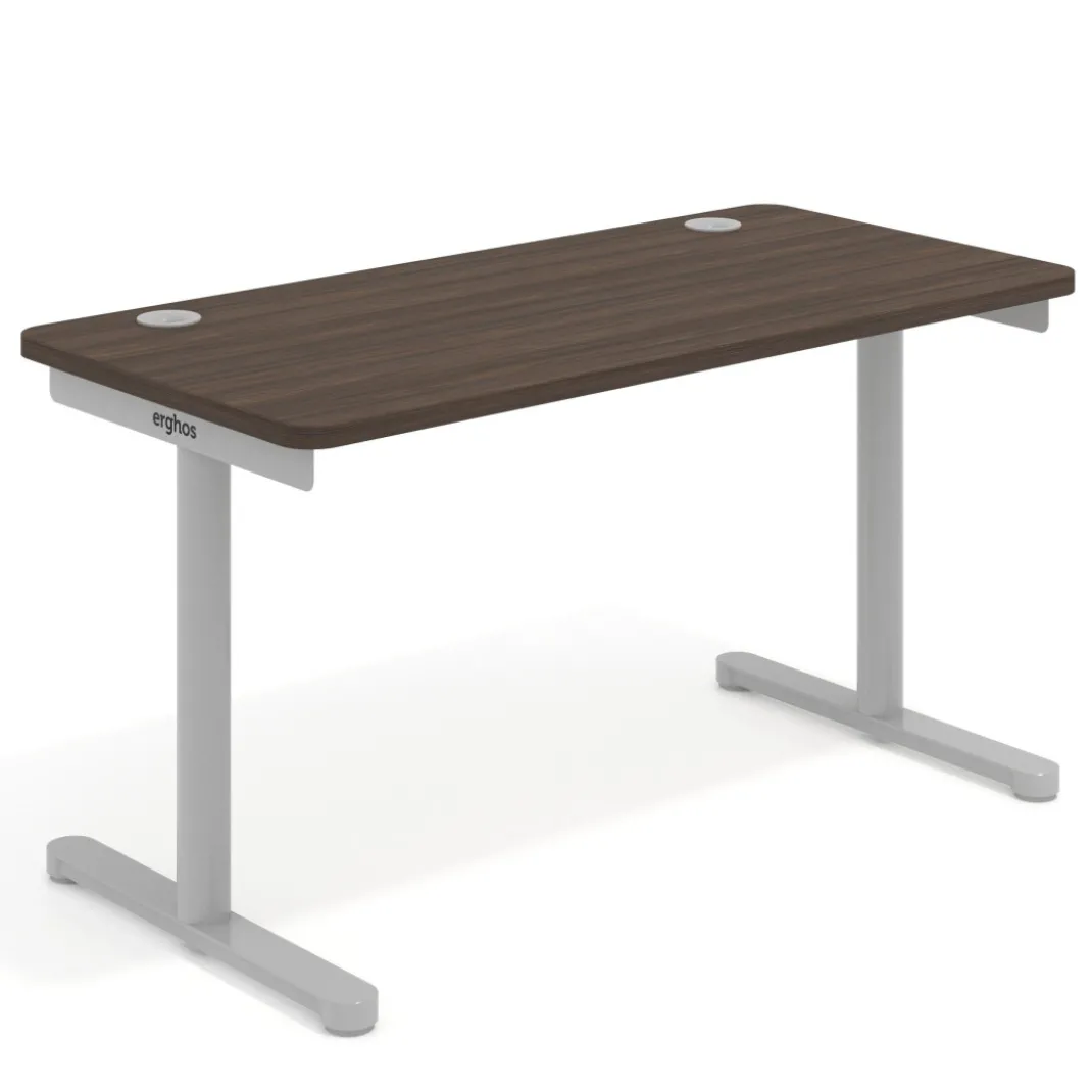 Mesa de Escritorio pata en T, fondo 68cm, estructura aluminio, sobre ergonómico
