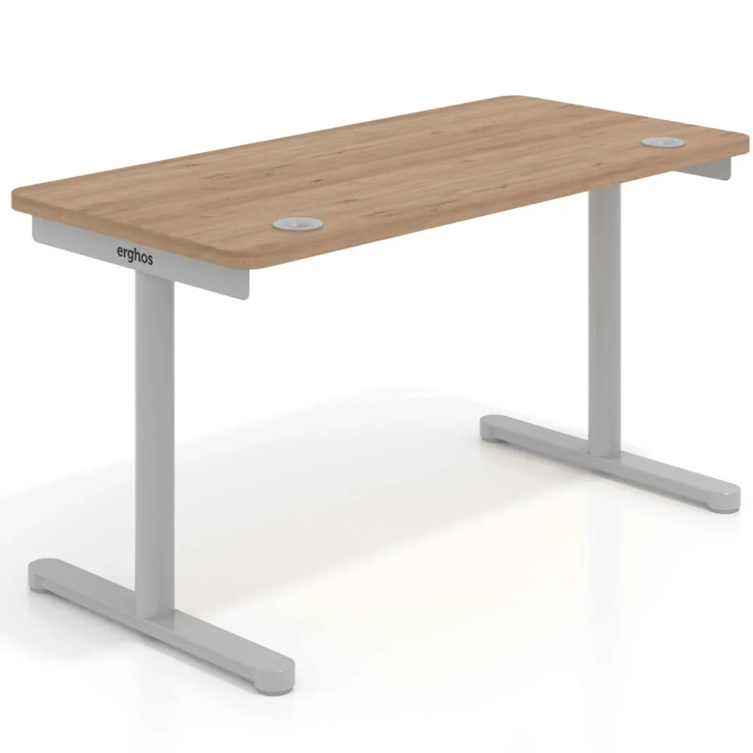 Mesa de Escritorio pata en T, fondo 68cm, estructura aluminio, sobre ergonómico