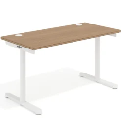 Mesa de Escritorio pata en T, fondo 68cm, estructura blanca, sobre recto