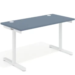 Mesa de Escritorio pata en T, fondo 68cm, estructura blanca, sobre recto