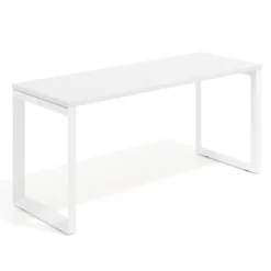 Mesa de escritorio pequeña Delta, fondo 60cm, estructura blanca