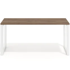 Mesa de escritorio pequeña Delta, fondo 60cm, estructura blanca