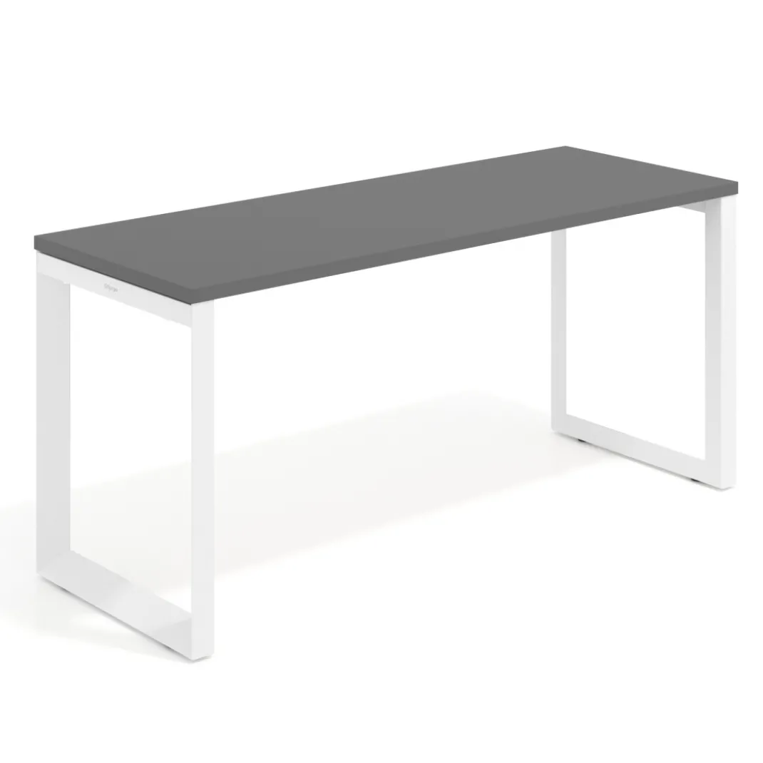 Mesa de escritorio pequeña Delta, fondo 60cm, estructura blanca