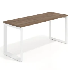 Mesa de escritorio pequeña Delta, fondo 60cm, estructura blanca