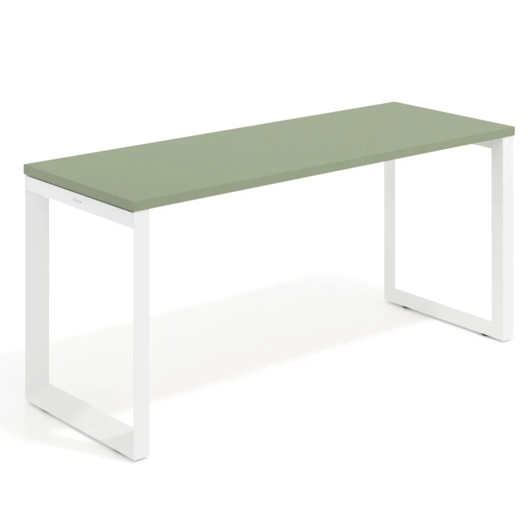Mesa de escritorio pequeña Delta, fondo 60cm, estructura blanca