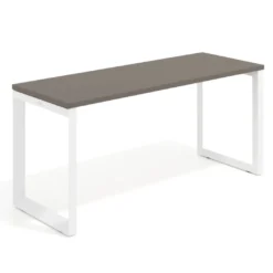 Mesa de escritorio pequeña Delta, fondo 60cm, estructura blanca
