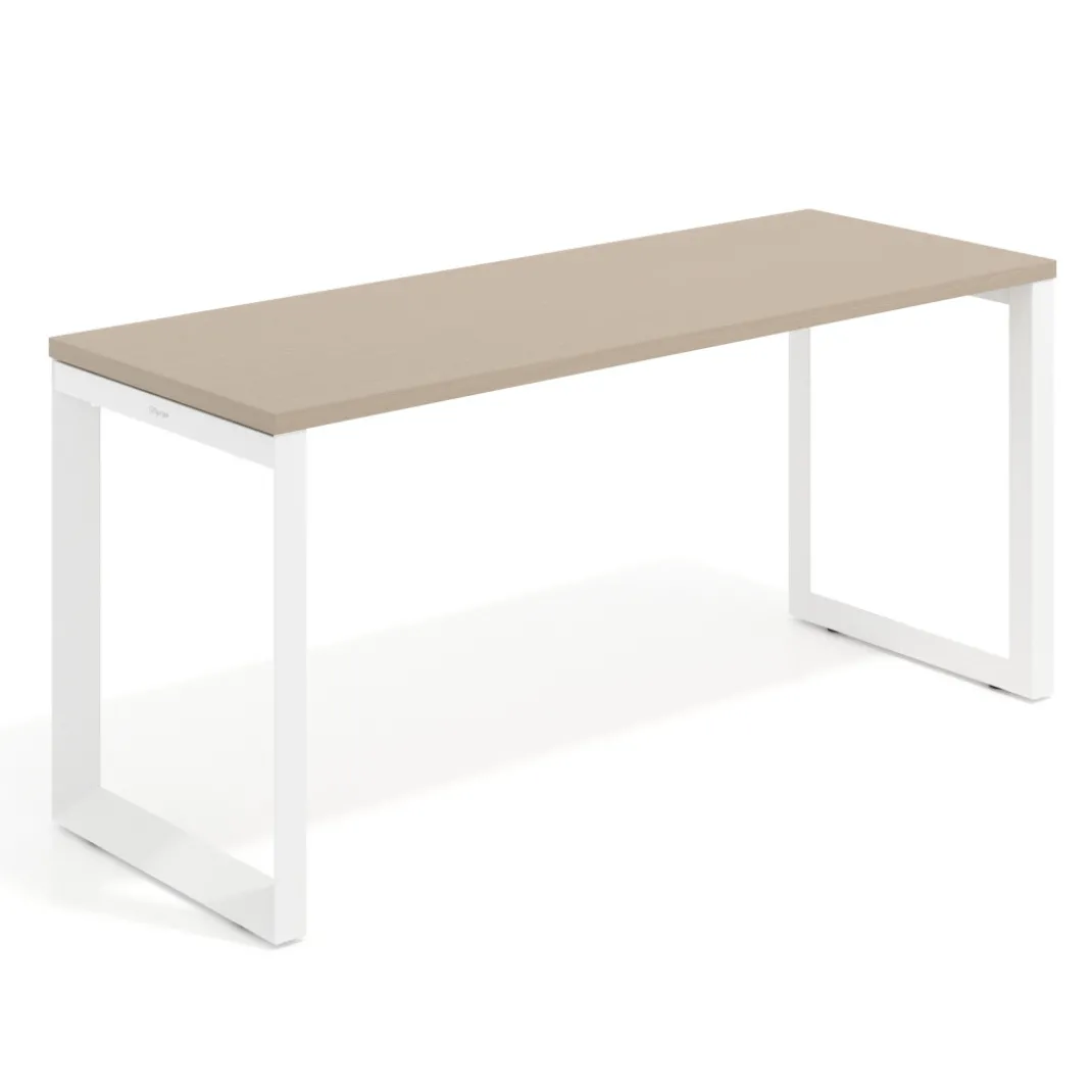 Mesa de escritorio pequeña Delta, fondo 60cm, estructura blanca
