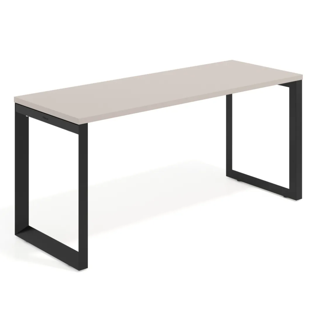 Mesa de escritorio pequeña Delta, fondo 60cm, estructura negra