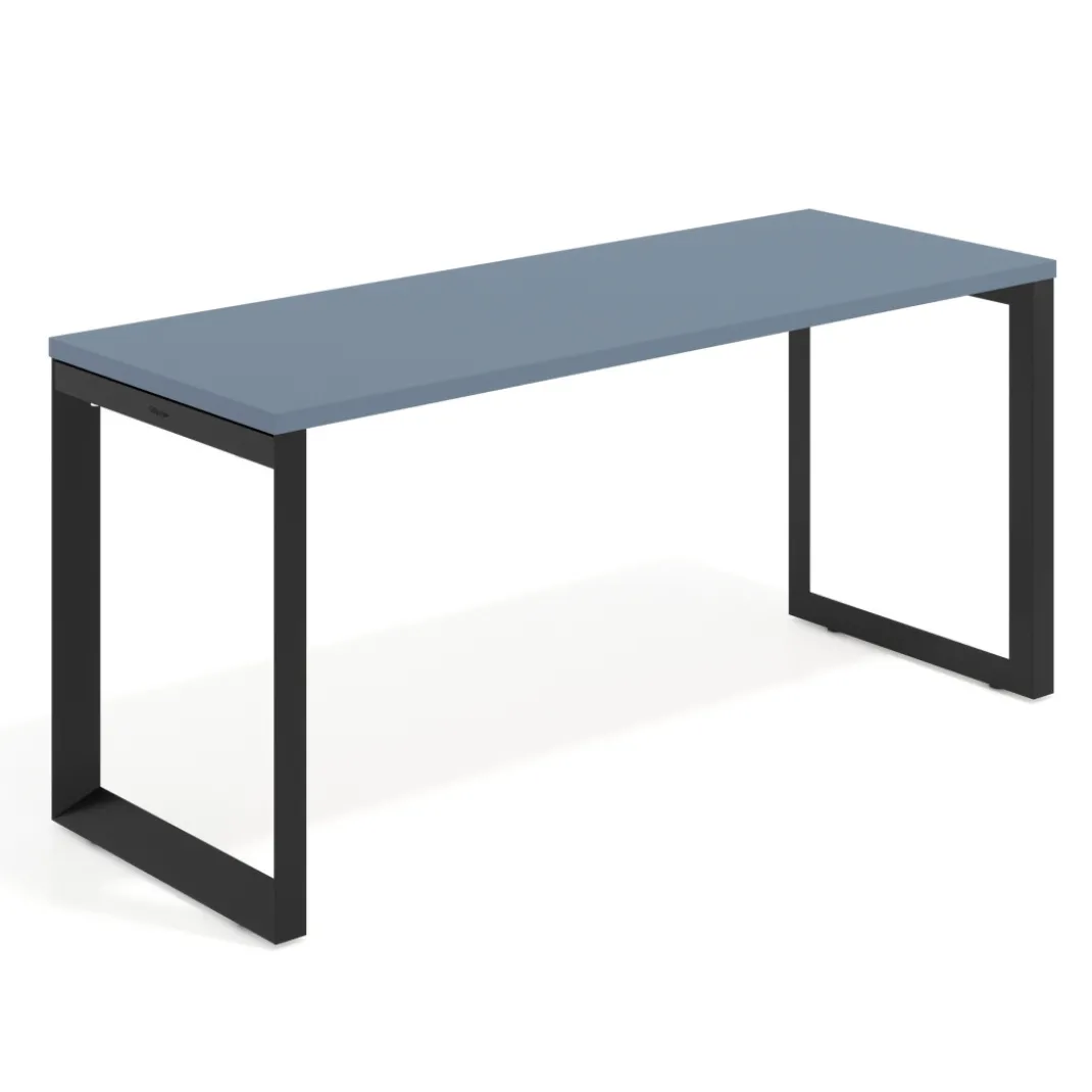 Mesa de escritorio pequeña Delta, fondo 60cm, estructura negra