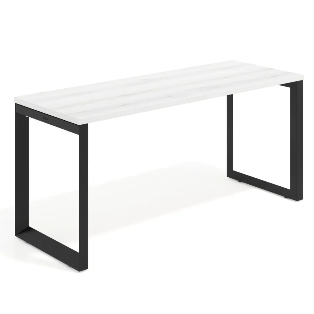 Mesa de escritorio pequeña Delta, fondo 60cm, estructura negra