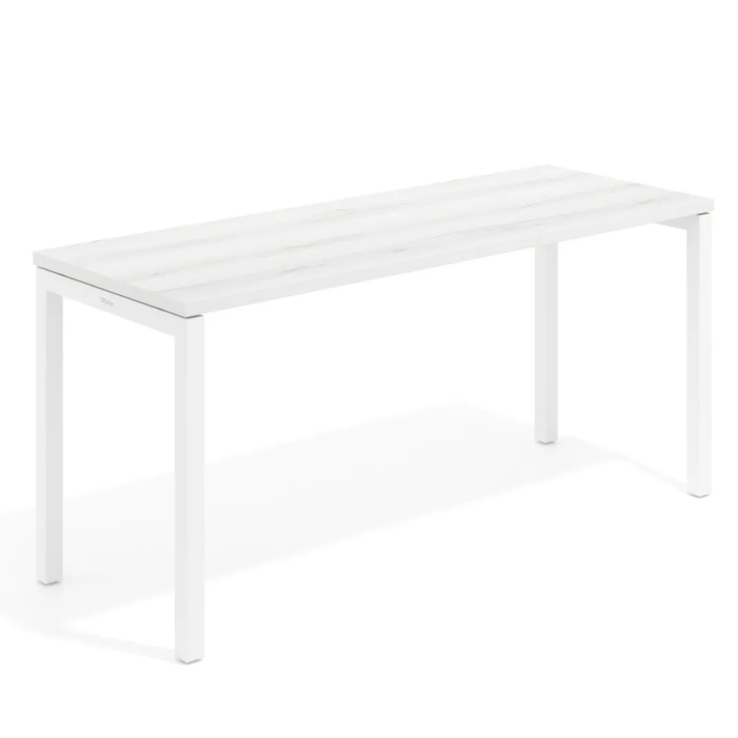 Mesa de escritorio pequeña Kube fondo 60cm estructura blanca
