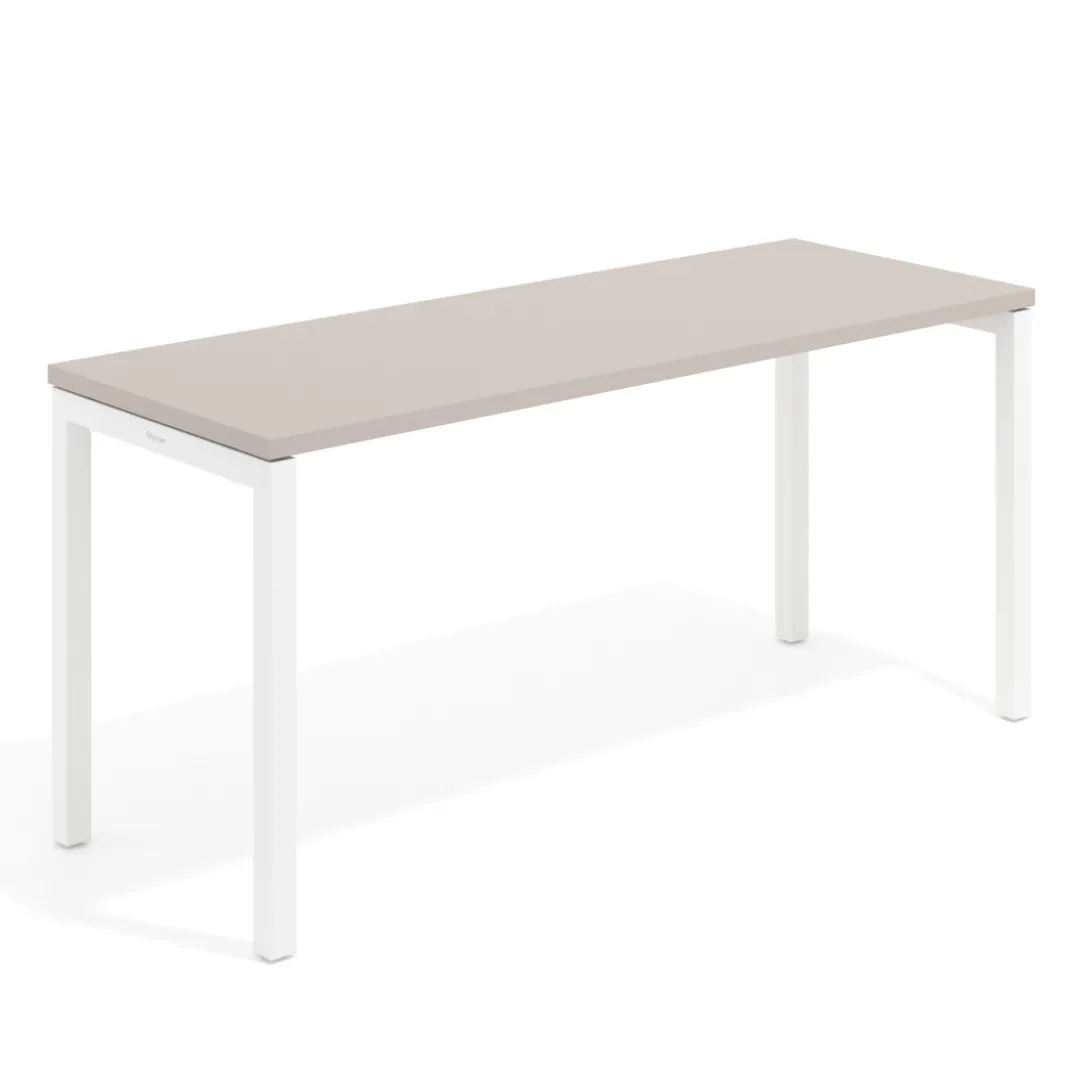 Mesa de escritorio pequeña Kube fondo 60cm estructura blanca