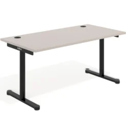 Mesa de Escritorio Tdesk, fondo 80cm, estructura negra, sobre recto